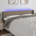 vidaXL Čelo postele s LED sivohnedé 183x16x78/88 cm látka