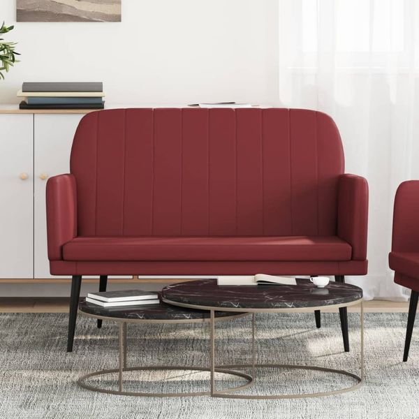 vidaXL Lavička vínovočervená 107x80x81 cm umelá koža
