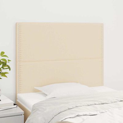 vidaXL Čelo postele krémové 80x5x118/128 cm látkové