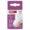 LED žiarovka Classic MR16 biela/ GU10 / 1,3 W (16 W) / 150 lm / Neutrálna biela