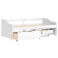 vidaXL Denná posteľ s 3 zásuvkami biela 90x200cm masívna borovica IRUN