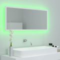 vidaXL Kúpeľňové LED zrkadlo biele 100x8,5x37 cm akryl