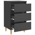 vidaXL Nočné stolíky nohy z masívneho dreva 2 ks sivé 40x35x69 cm
