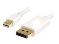 StarTech 2m 6 ft White Mini DisplayPort to DisplayPort 1.2 Adapter Cable M/M - DisplayPort 4k with HBR2 support - Mini DP to DP Cable (MDP2DPMM2MW) - Kábel DisplayPort - Mini DisplayPort (M) do DisplayPort (M) - 2 m - biela - pre P/N: CDP2MDP, CDP2MDPEC, CDP2MDPFC, CDPVDHDMDP2G, CDPVDHDMDPRG, CDPVDHDMDPSG, CDPVDHMDPDP