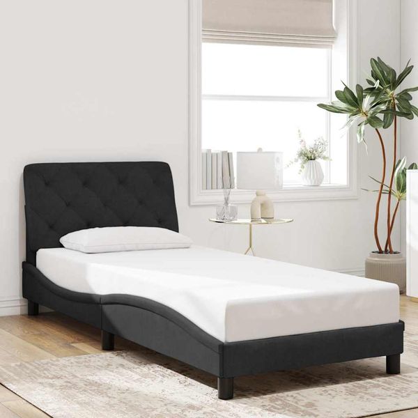 vidaXL Rám postele bez matraca čierny 90x200 cm zamat