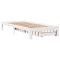 vidaXL Posteľný rám so zásuvkami biely 90x200 cm borovicový masív