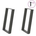 vidaXL Nohy k jedálenskému stolu v tvare U, 2 ks, antracitové, 50 x (72-73) cm, oceľ