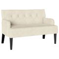 vidaXL Chesterfield lavica Krémová 112 x 65,5 x 75 cm Zamat