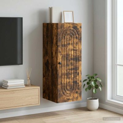 vidaXL Nástenná skrinka Dymový dub 33 x 34,5 x 90 cm Kompozitné drevo