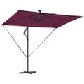 vidaXL Slnečník 294 x 200 x 270 cm Polyester a hliník Bordeaux červená