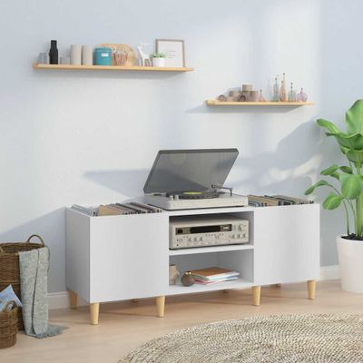 vidaXL Skrinka na platne biela 121x38x48 cm, drevená