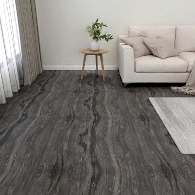 vidaXL Podlahové dosky 55 pcs Tmavo šedá 5,11 m² PVC