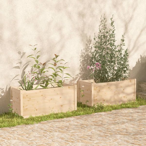 vidaXL Záhradné kvetináče 2 ks 100x50x50 cm, borovicový masív
