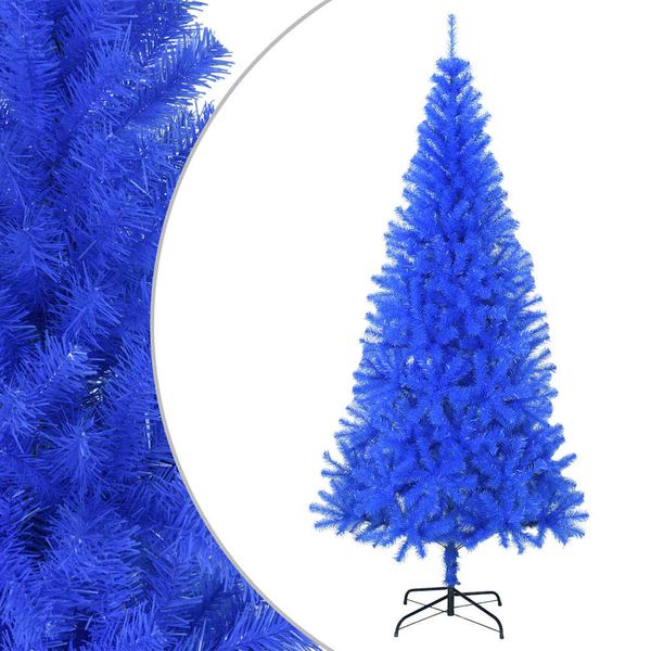 vidaXL Umelý vianočný stromček so stojanom, modrý 240 cm, PVC