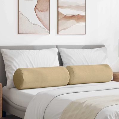 vidaXL Podložkové vankúše 2 pcs Šedá zelená Ø 25 x 70 cm
