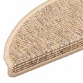 vidaXL Schodové rohože 15 ks 56x17x3 cm sisalové polkruhové