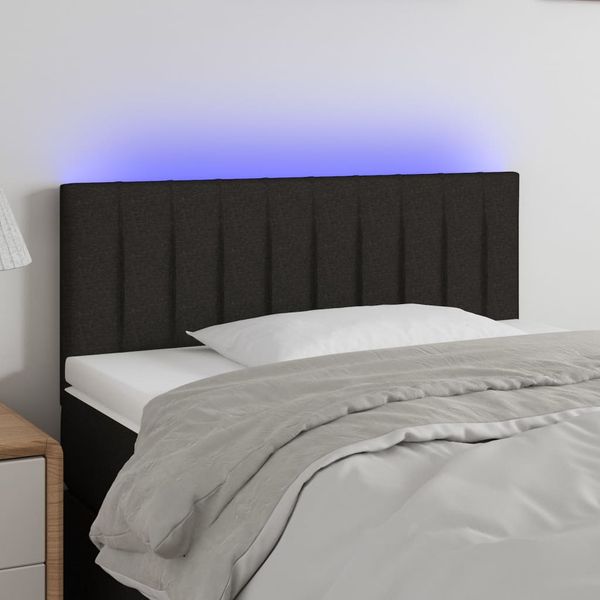vidaXL Čelo postele s LED čierne 80x5x78/88 cm látka