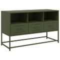 vidaXL TV skrinka olivovozelená 100,5x39x60,5 cm oceľ