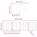 vidaXL Brána pre psa dvere sklad. 8-panel. čierna 640cm topoľové drevo