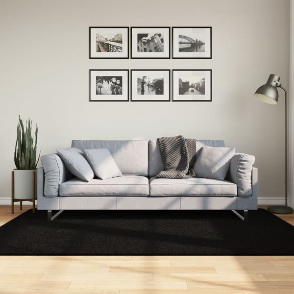 vidaXL Koberec HUARTE s krátkym vlakom umývateľný čierny 140x200 cm