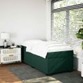 vidaXL Posteľný rám boxsping s matracom tmavozelený 90x190 cm zamat