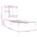 vidaXL Posteľný rám čierny drevený masív 75x190cm malé jednolôžko