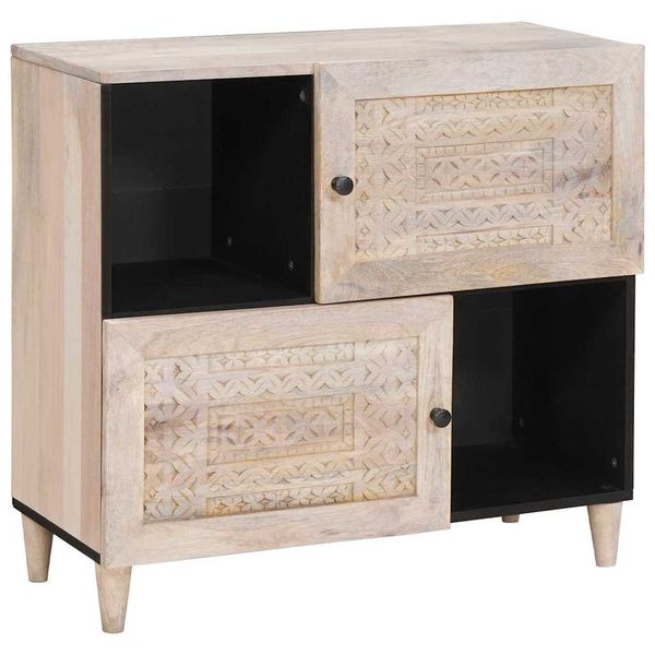 vidaXL Servírovacia skriňa Bielená biela 80 x 33 x 75 cm