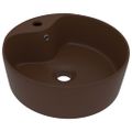 vidaXL Luxusné umývadlo, prepad, matné tmavohnedé 36x13 cm, keramika