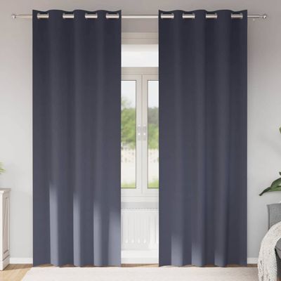 vidaXL Záclony na zatemnenie s krúžkami 2 pcs Antracit 225 x 140 cm