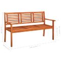 vidaXL 3-miestna záhradná lavica s vankúšom 150 cm eukalyptový masív