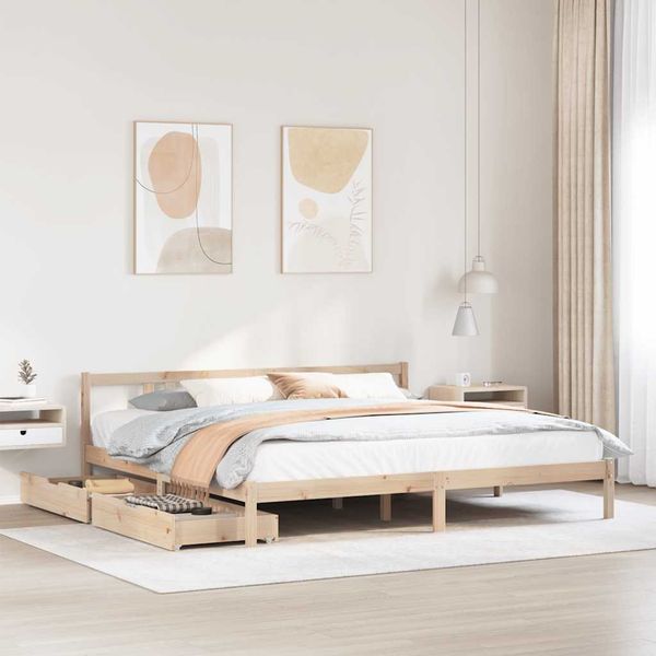 vidaXL Posteľ bez matraca 180x200 cm masívna borovica