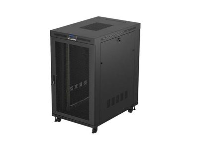 19'' Voľne stojaca racková skriňa 27u/800x1200 (flat pack) s dverami so sieťkou lcd čierna lanberg