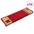 vidaXL Nášľapy na schody samolepiace 10 ks 65x21x4 cm červené