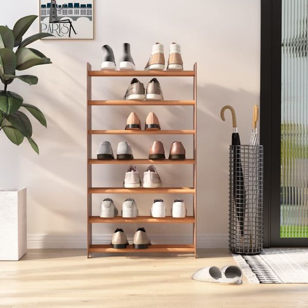 vidaXL Regál na topánky hnedý 65x24x117 cm spracované drevo