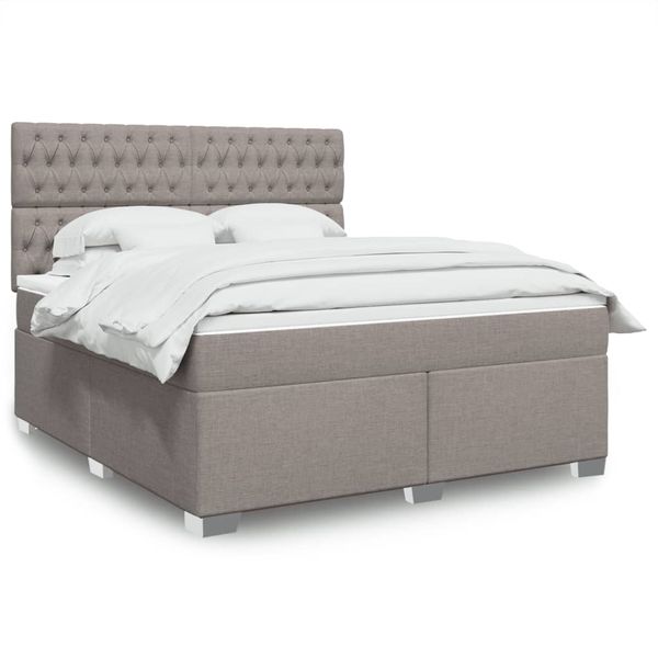 vidaXL Posteľný rám boxspring s matracom sivohned 180x200 cm látka