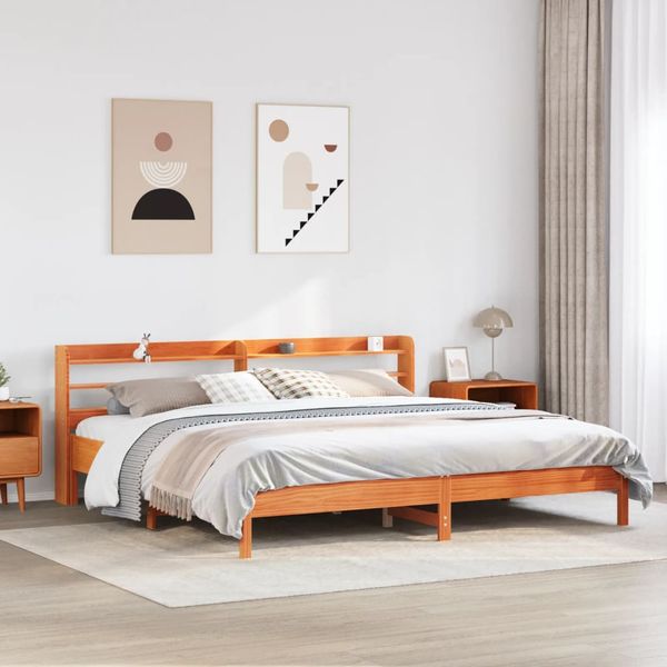 vidaXL Posteľ bez matraca voskovo hnedá 180x200 cm masívna borovica