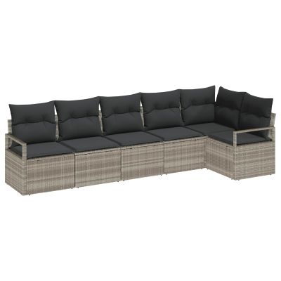 vidaXL Sada pohoviek 6 pcs Svetlosivá polyratan