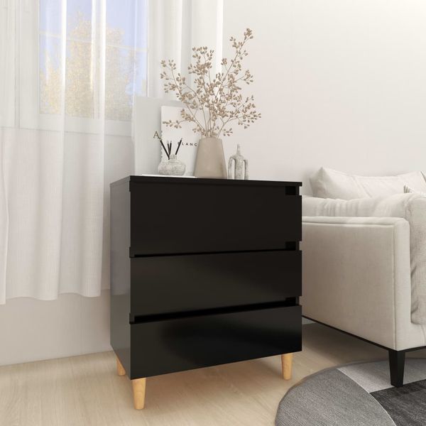 vidaXL Komoda, čierna 60x35x69 cm, kompozitné drevo