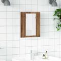 vidaXL LED zrkadlová skrinka staré drevo 40x12x45 cm kompozitné drevo