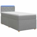 vidaXL Posteľ boxspring s matracom Svetlosivá 90 x 190 cm Látka
