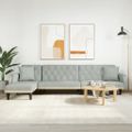 vidaXL Pohovka v tvare L bledosivá 271x140x70 cm zamat
