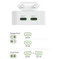 HAMA GaN, Rýchlonabíjačka, 2x USB-C PD/QC, 40W, bi