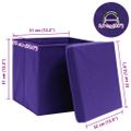 vidaXL Úložné boxy s vekom 4 ks, fialové 32x32x32 cm, látka