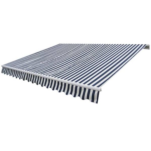 vidaXL Zaťahovacia markíza, 600 cm, námornícka modrá/biela