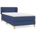 vidaXL Posteľný rám boxspring s matracom modrý 90x190 cm látka