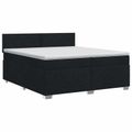 vidaXL Posteľ boxspring s matracom Čierna 200 x 200 cm Látka