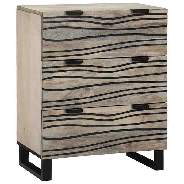 vidaXL Servírovacia skriňa Biela 60 x 33,5 x 75 cm Mangový masív