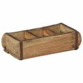 vidaXL Podnos s úložiskom Hnedá 30 x 14 x 9 cm Masívne obnovené drevo