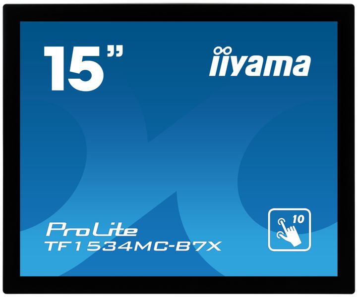 15'' iiyama TF1534MC-B7X: TN, XGA, capacitive, 10P, 370cd/m2, VGA, DP, HDMI, IP65, čierny