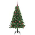 vidaXL Umelý vianočný stromček Zelená 120 cm PVC a Oceľ a Plast